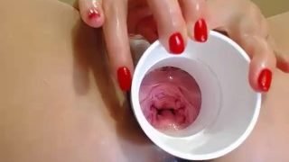 Alisa Fist inserts a hollow white plastic tube in her pussy and shows off her insides, cervix and some sick pussy moves!