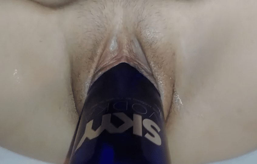 Husband-Fist-Wife Wrecking her pussy with a SKY bottle and big dildo ... Sex Image Hq