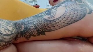 Japanese beauty girl plays extra large big anal dildo